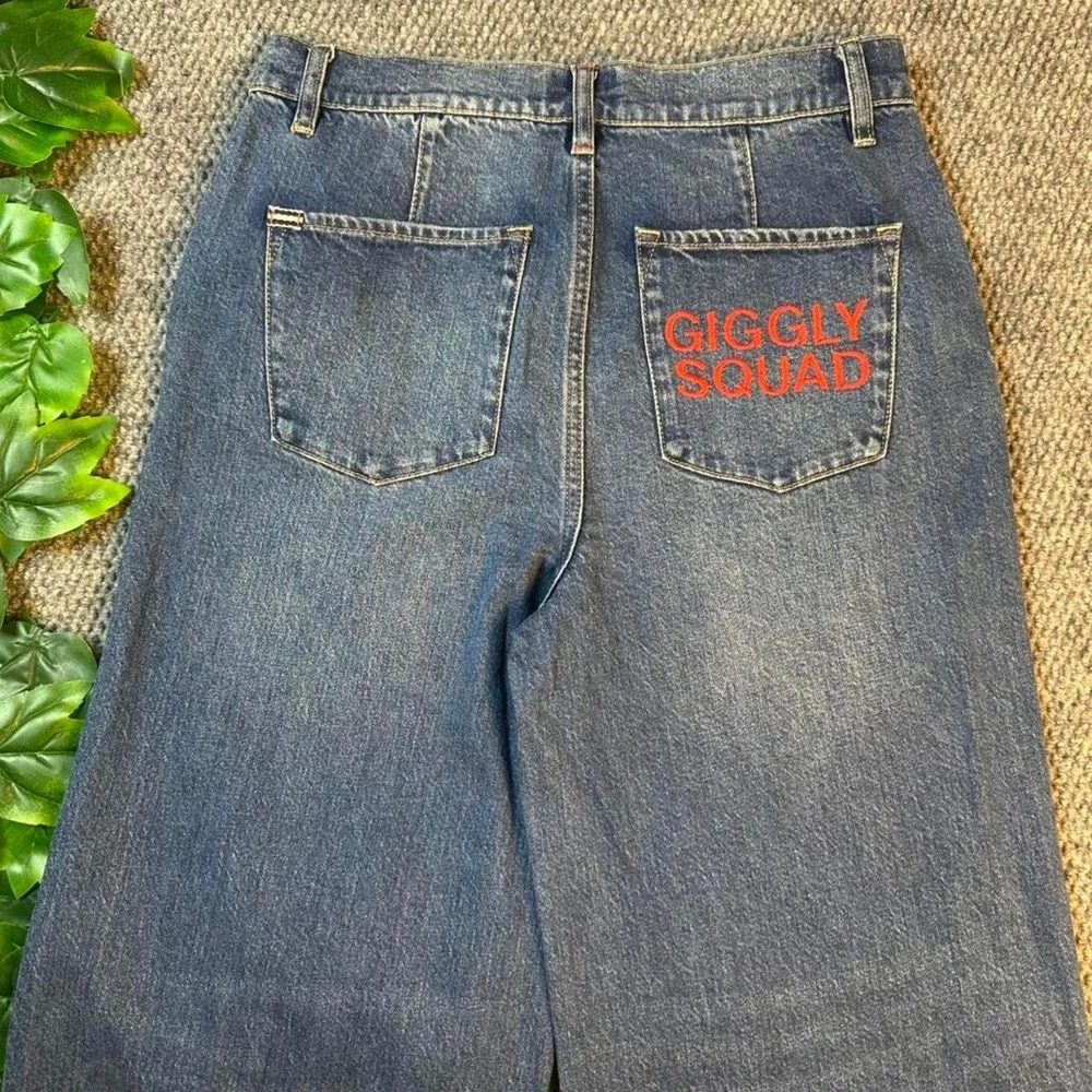Alice + Olivia Emory Wide Leg Raw Hem Jeans Designer Denim